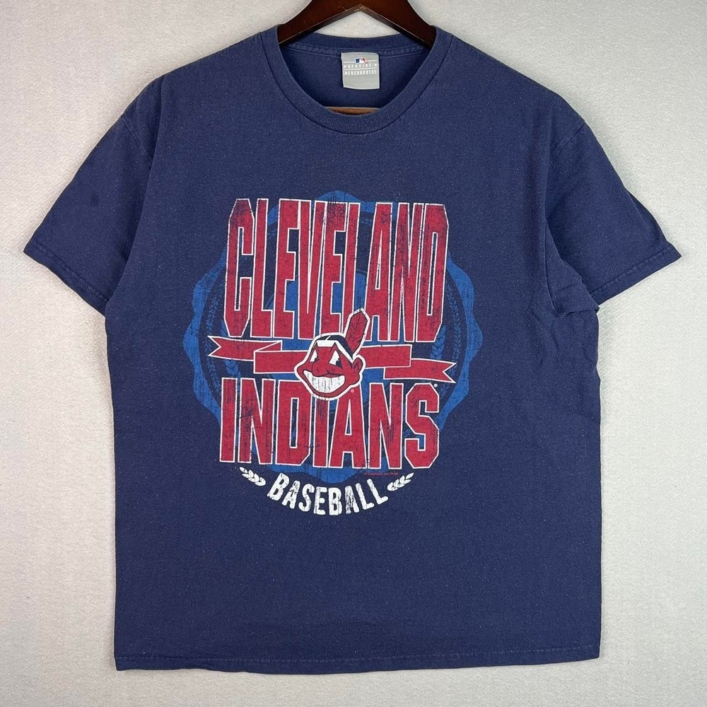 MLB Baseball Cleveland Indians Blue Tee Shirt